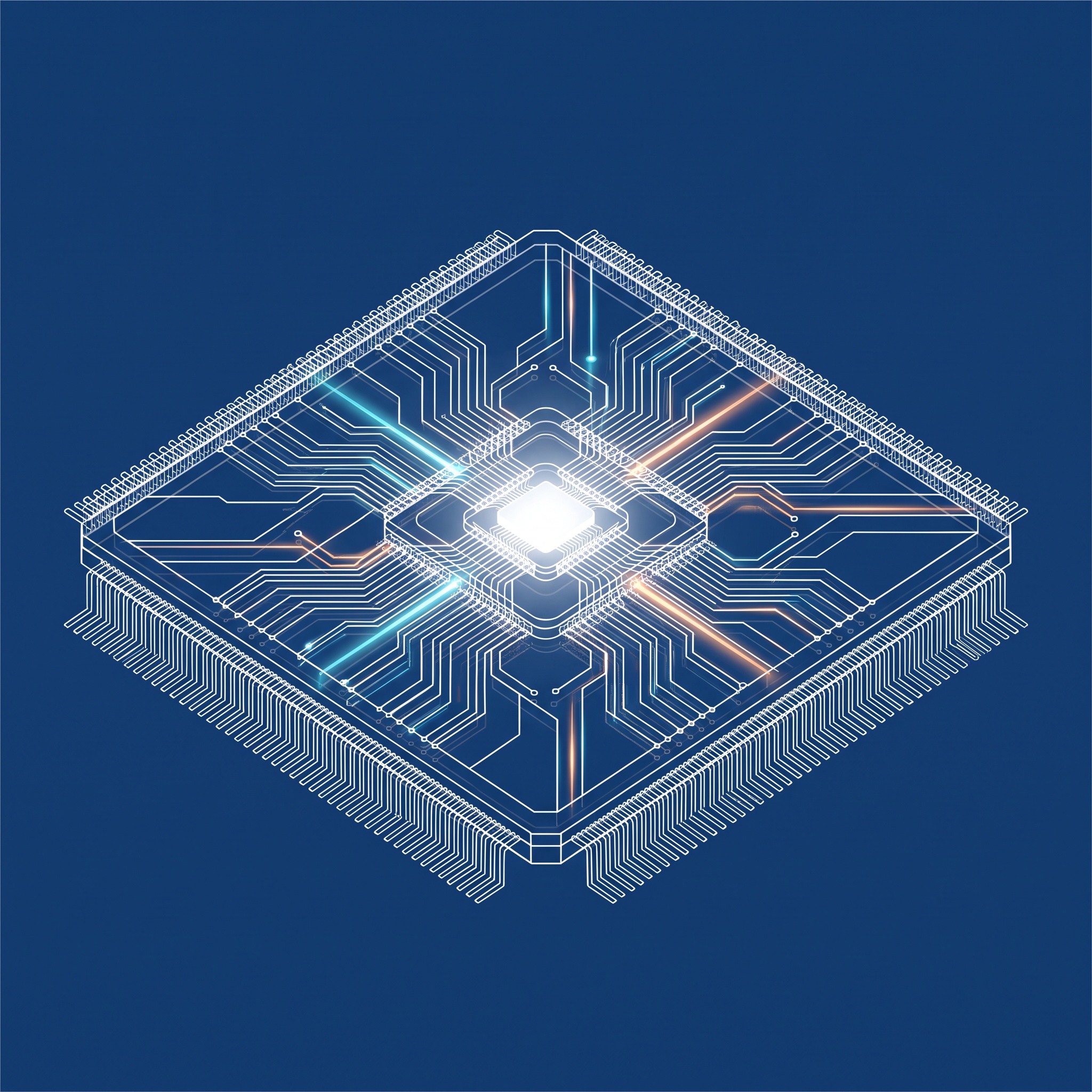 Advanced semiconductor chip illustration